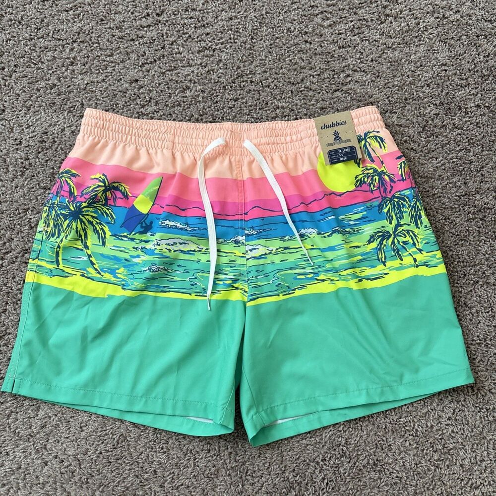Chubbies Coastals Swim Trunks Men's 2XL 5.5" Mesh Liner $69 Ocean Beach NWT
